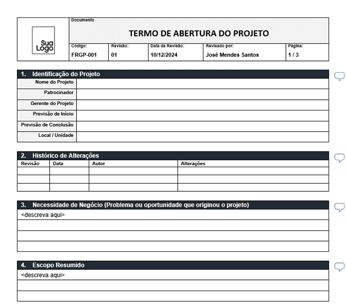 termo de abertura site